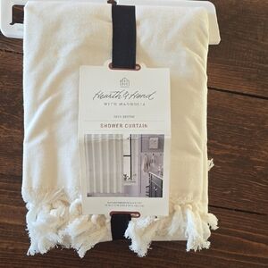 NWT Hearth & Hand Cotton Shower Curtain - Cream
